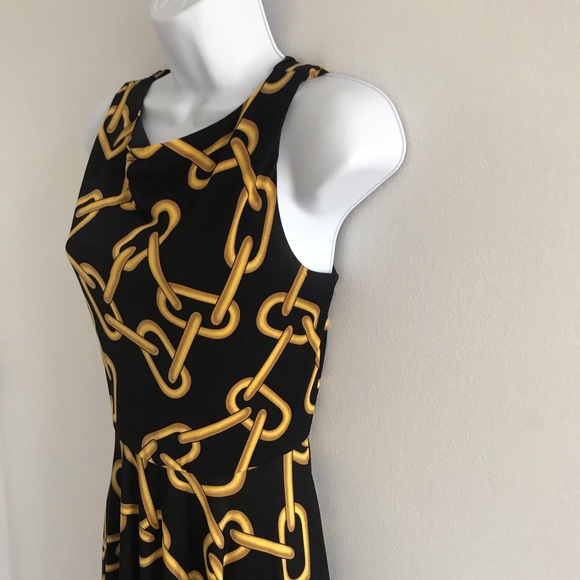 Isaac Mizrahi Gold Chain Black Fit and Flare Dress - Picture 9 of 16